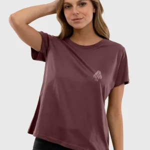 Polera Orgánica Infinite Roads Burdeo (Mujer)