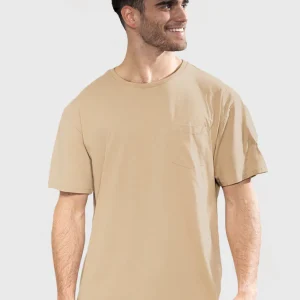 Polera Orgánica con Bolsillo Light Brown (Hombre)