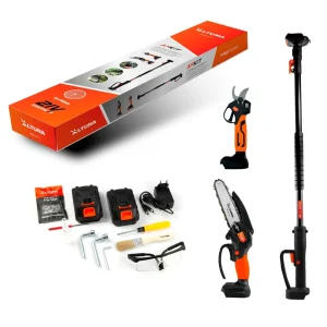 Kit de poda a batería con Motosierra + Tijera de poda + Pertiga telescopica Altuna + 2bat 2Ah AFKIT