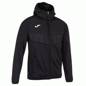 CHAQUETA CON CAPUCHA BERNA II NEGRA CON PUÑOS